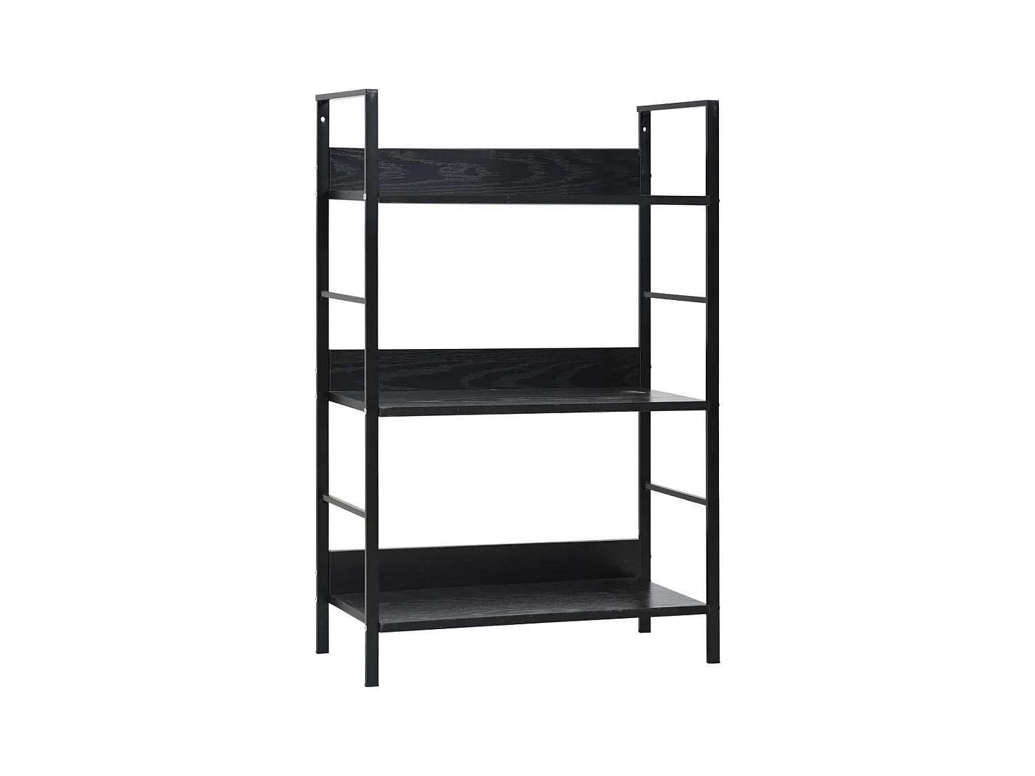 Bibliothèque à 3 niveaux noir 60x27,6x90,5 cm bois d'ingénierie