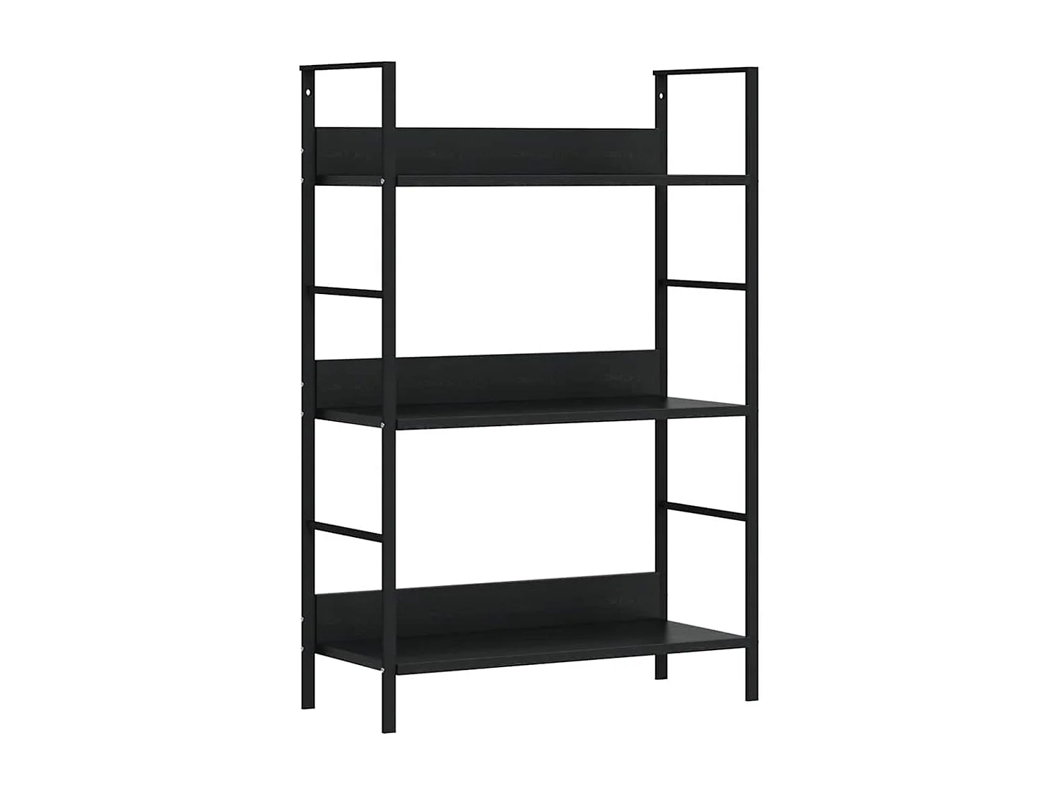 Bücherregal 3 Regalböden Schwarz 60×27,6×90,5 cm Holzwerkstoff