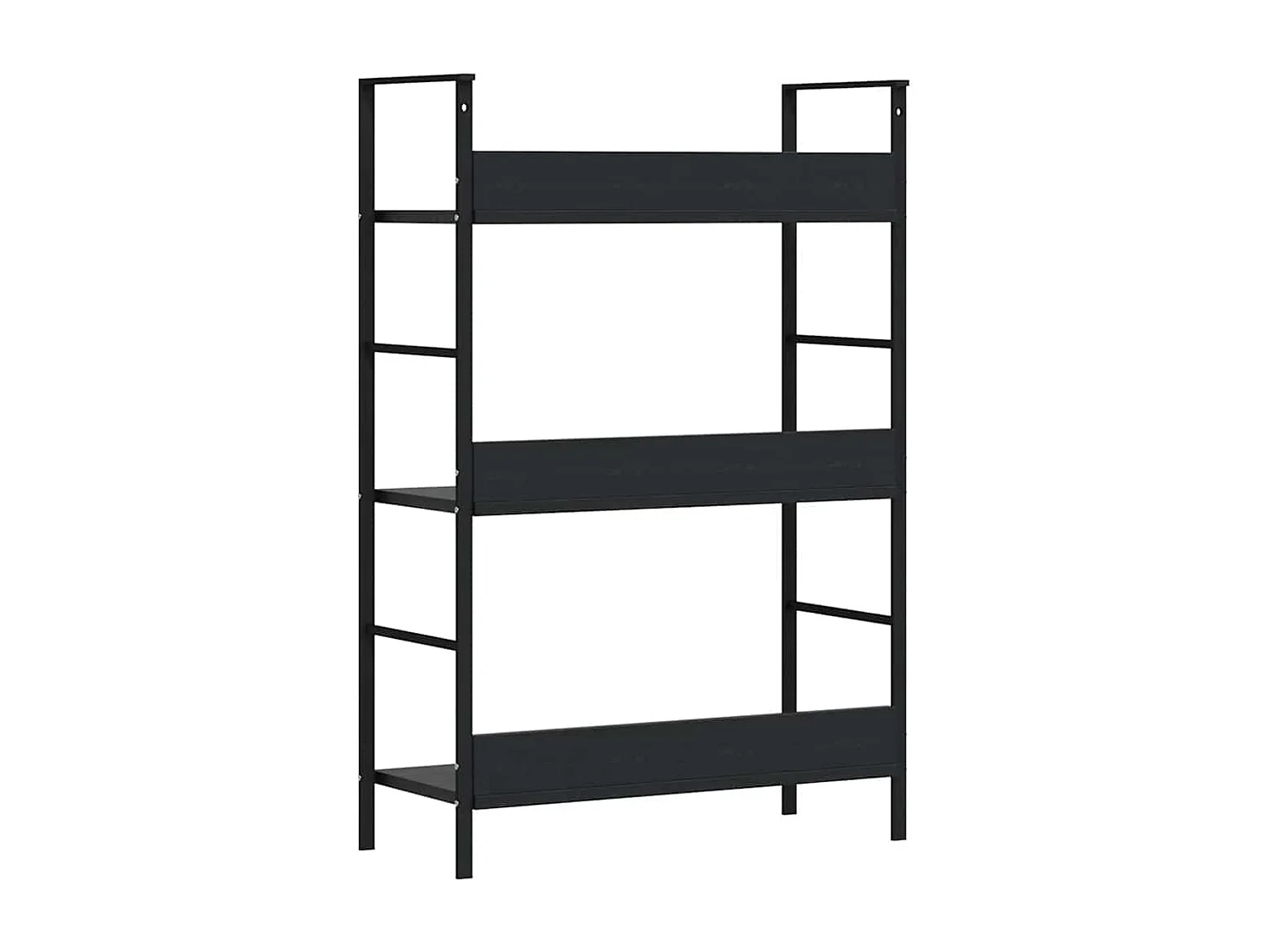Bücherregal 3 Regalböden Schwarz 60×27,6×90,5 cm Holzwerkstoff
