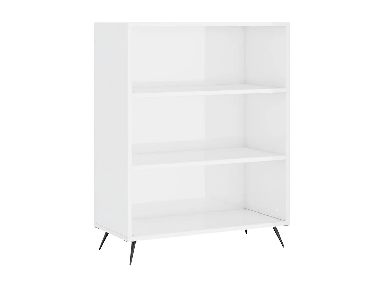 Boekenkast 69,5x32,5x90 cm bewerkt hout hoogglans wit