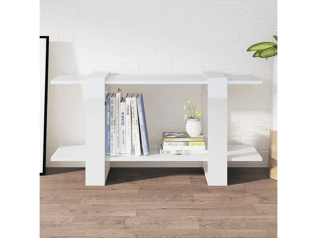 Bibliothèque Blanc brillant 100x30x51 cm bois d'ingénierie