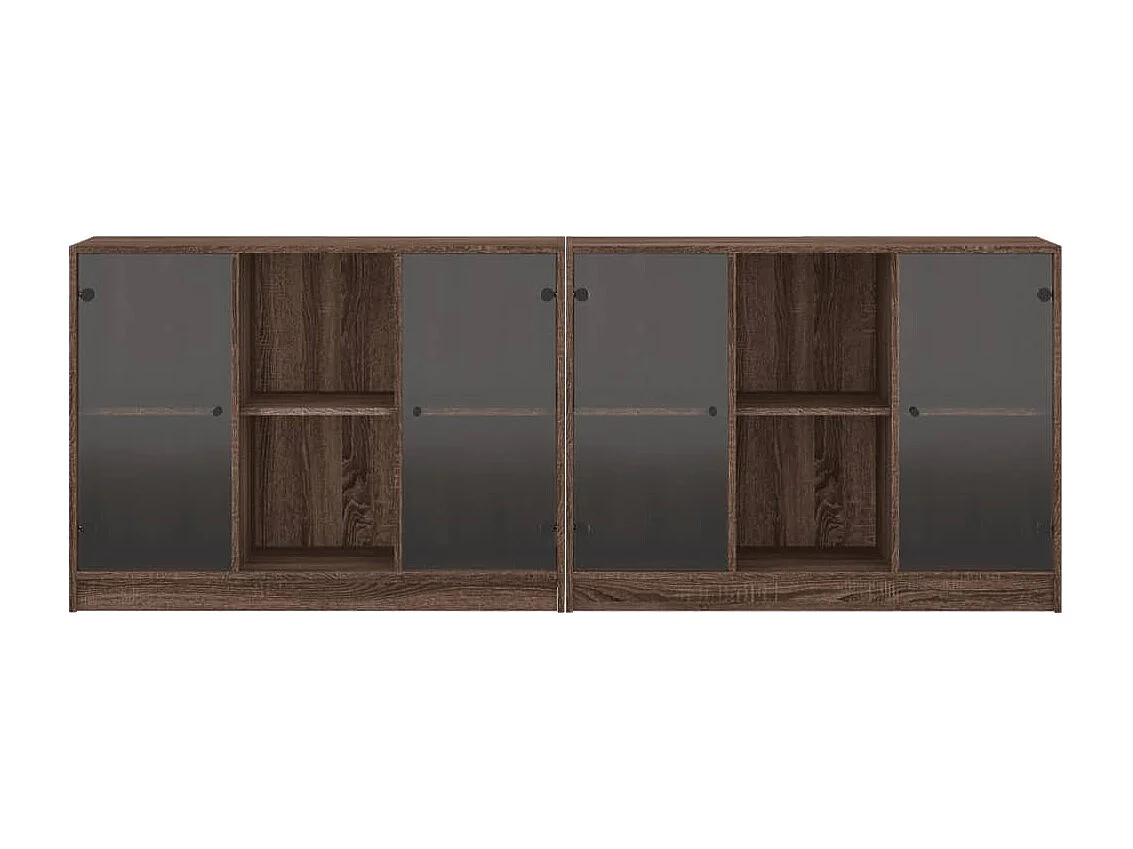 Boekenkast met deuren 204x37x75 cm hout bruin eikenkleur