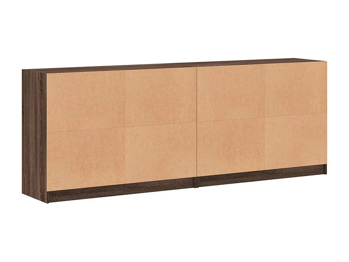 Boekenkast met deuren 204x37x75 cm hout bruin eikenkleur