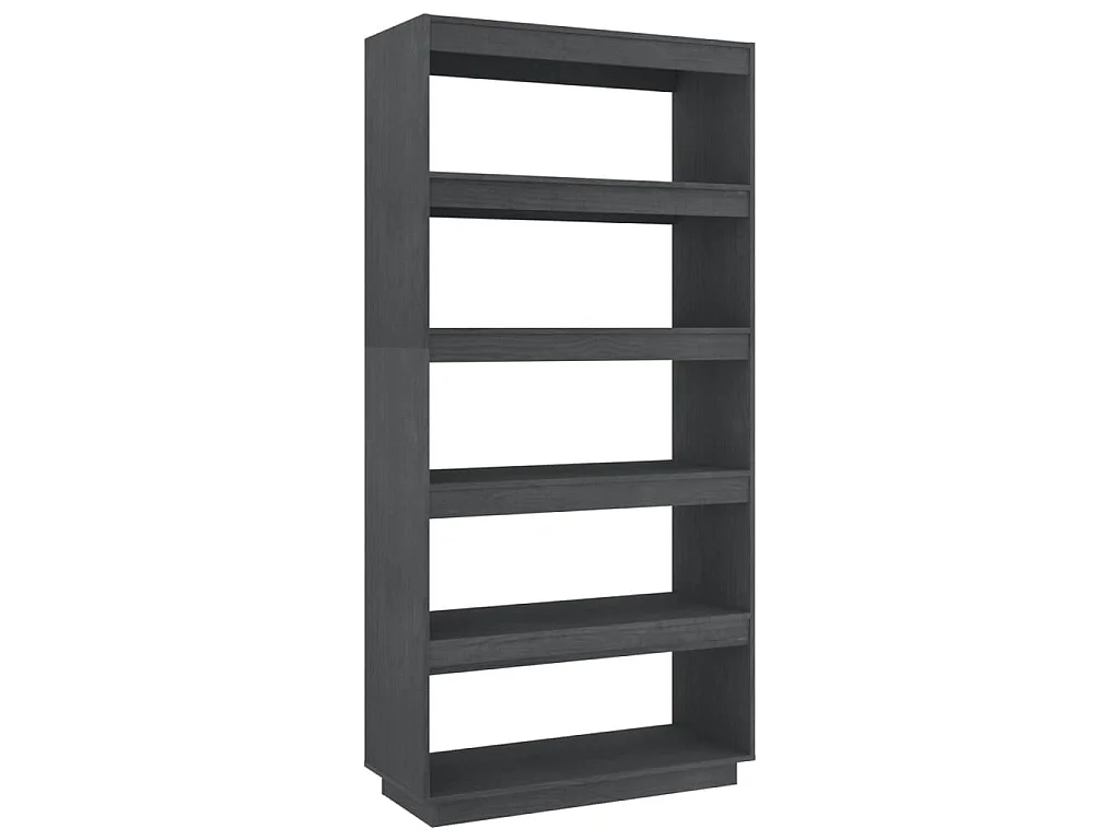 Libreria/Divisorio Grigio 80x35x167 cm in Massello di Pino