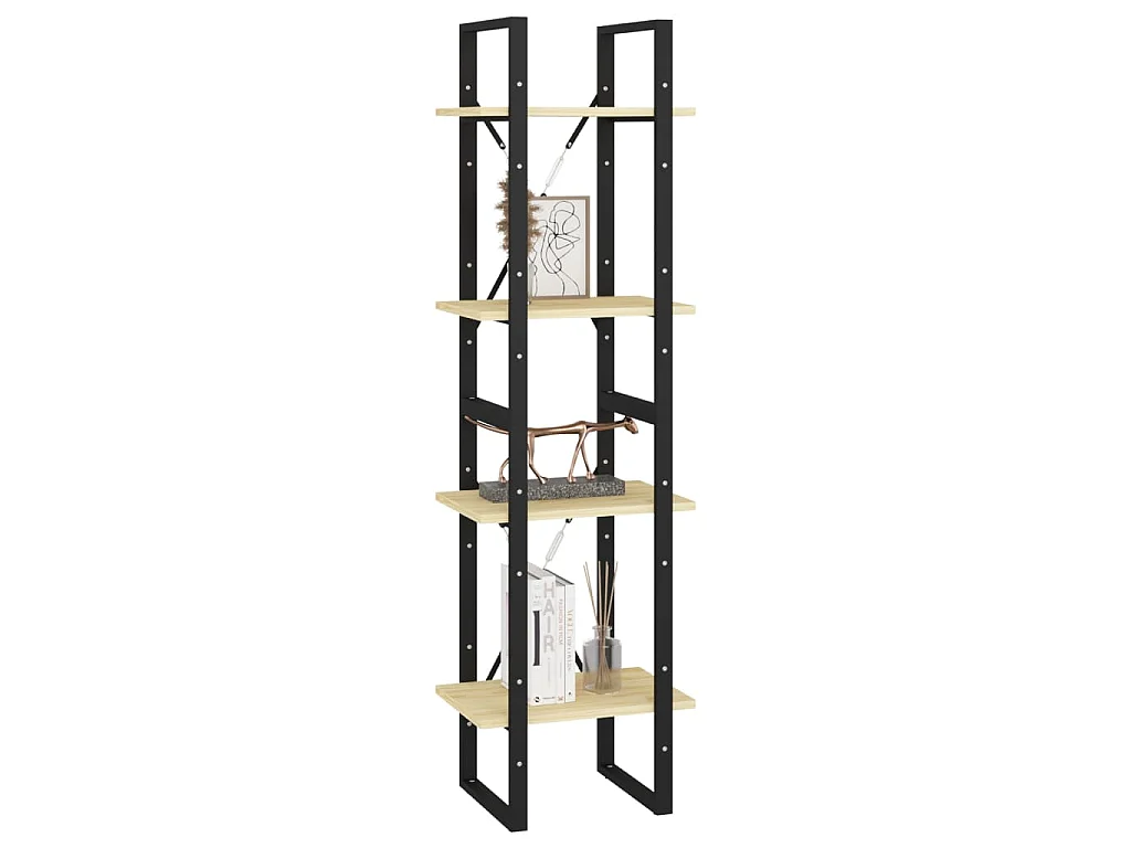 Bibliothèque à 4 niveaux 40x30x140 cm Bois de pin massif