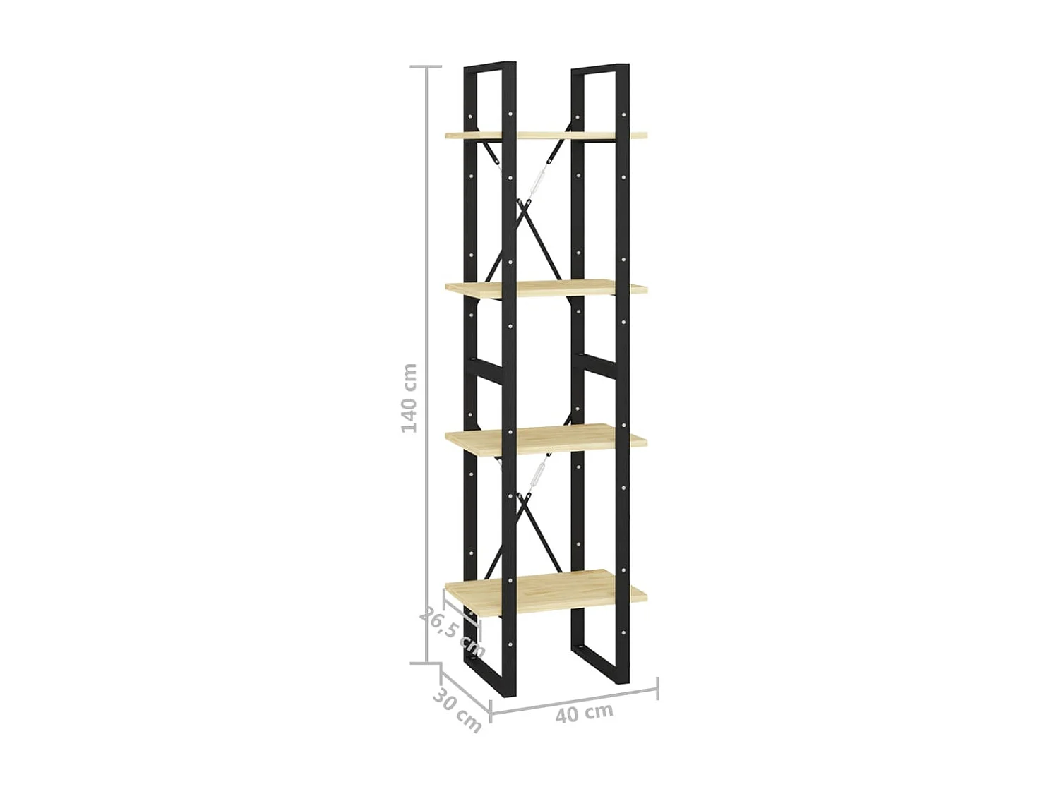Bibliothèque à 4 niveaux 40x30x140 cm Bois de pin massif