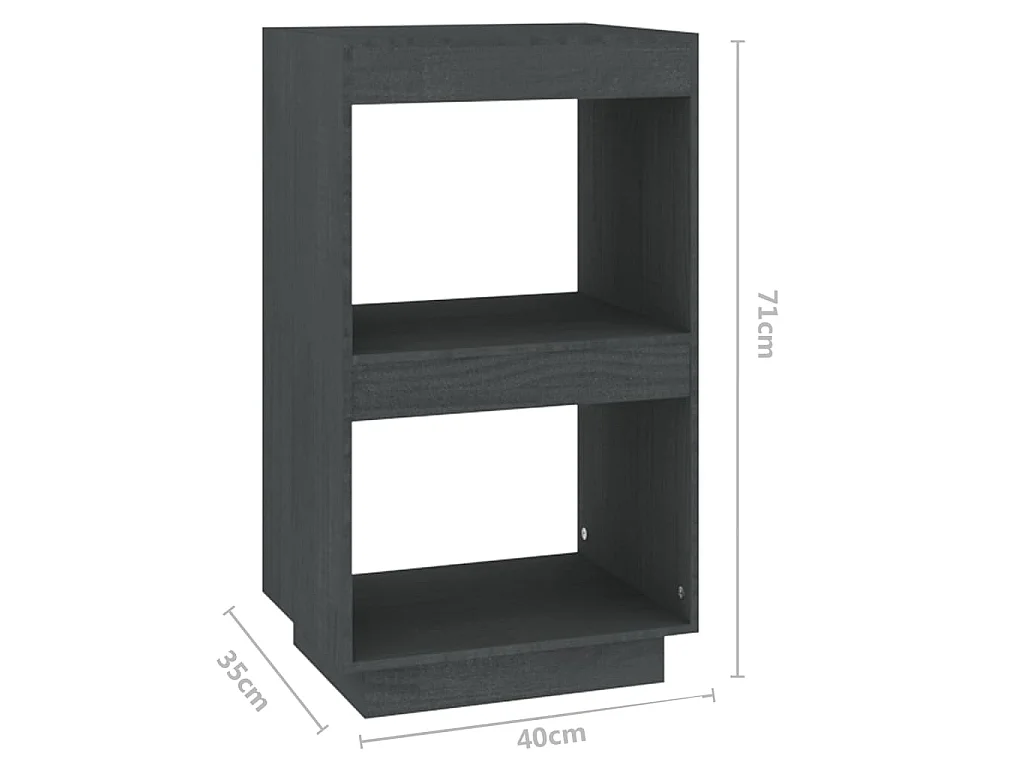 Bibliothèque Gris 40x35x71 cm Bois de pin massif