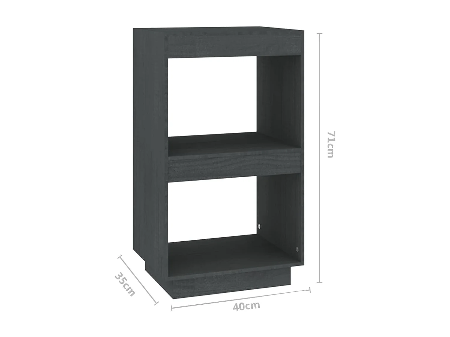 Bibliothèque Gris 40x35x71 cm Bois de pin massif