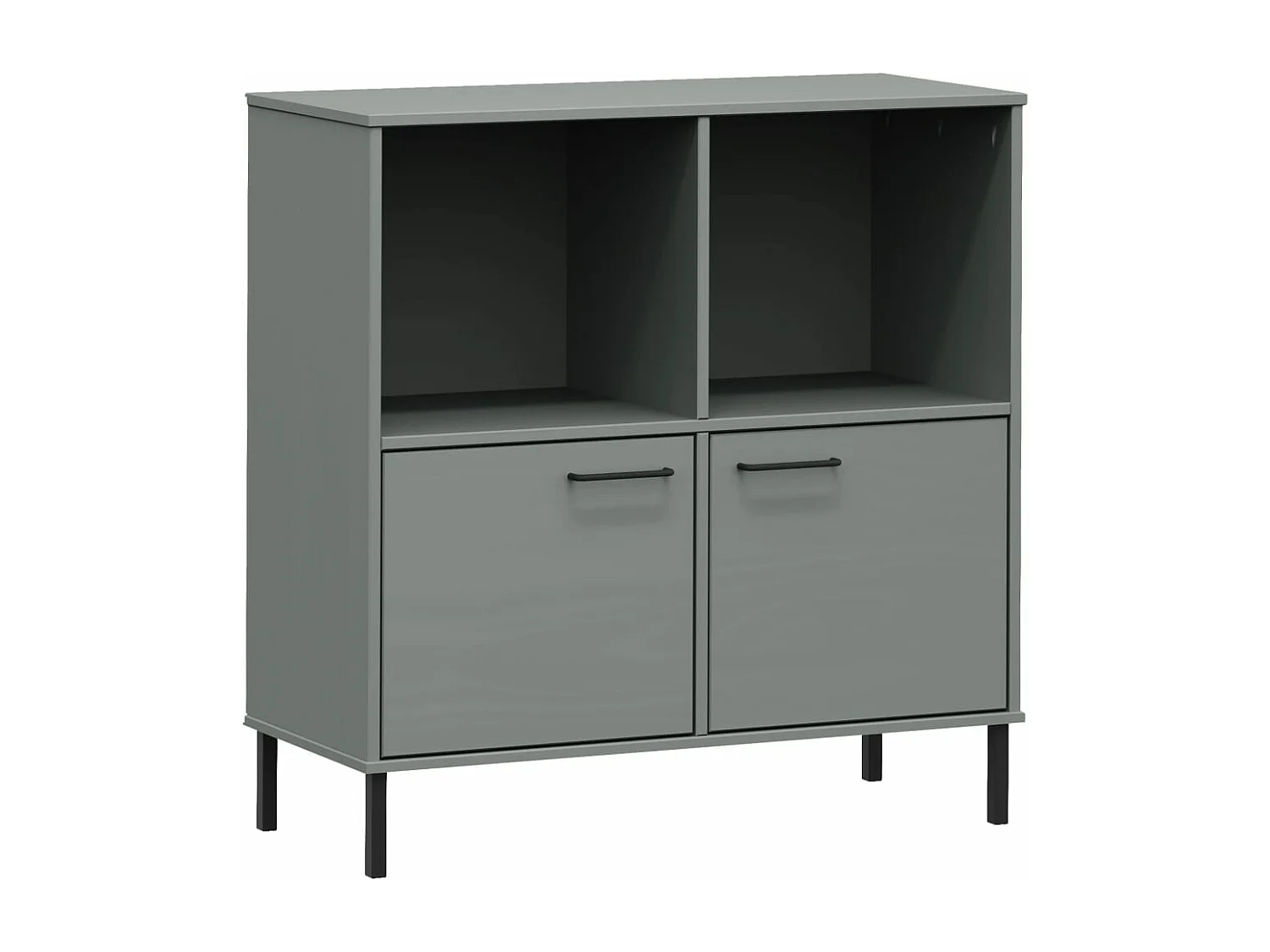 Boekenkast met metalen poten OSLO 90x35x90,5 cm hout grijs