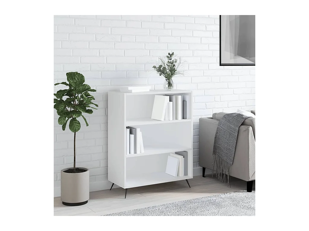 Boekenkast 69,5x32,5x90 cm bewerkt hout wit