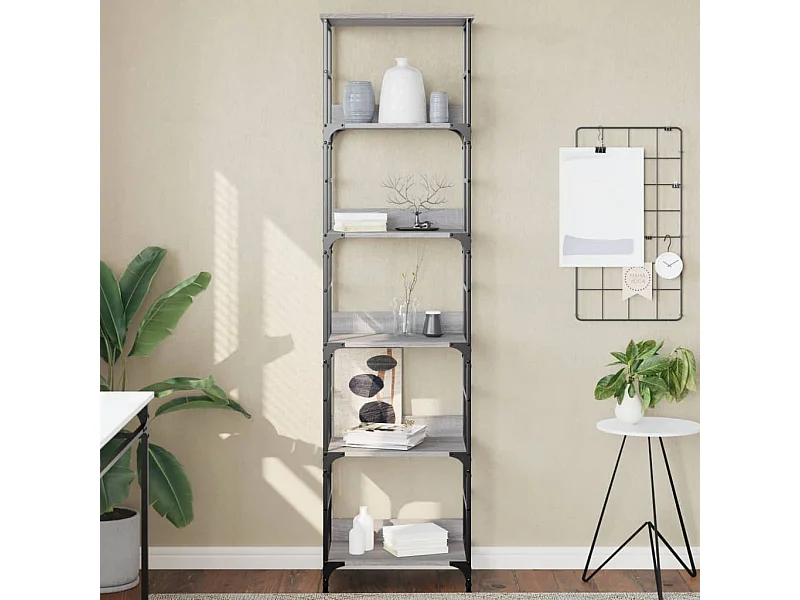 Bibliothèque sonoma gris 50x33x188,5 cm bois d'ingénierie