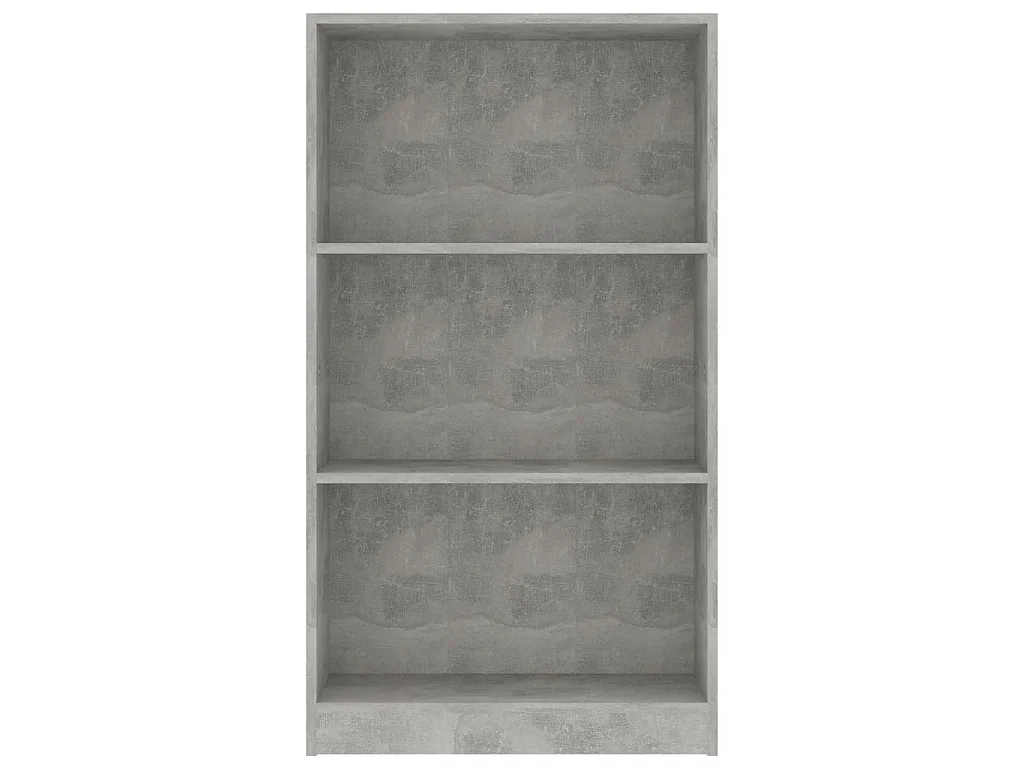 Bibliothèque 3 niveaux Gris béton 60x24x109cm Bois d'ingénierie