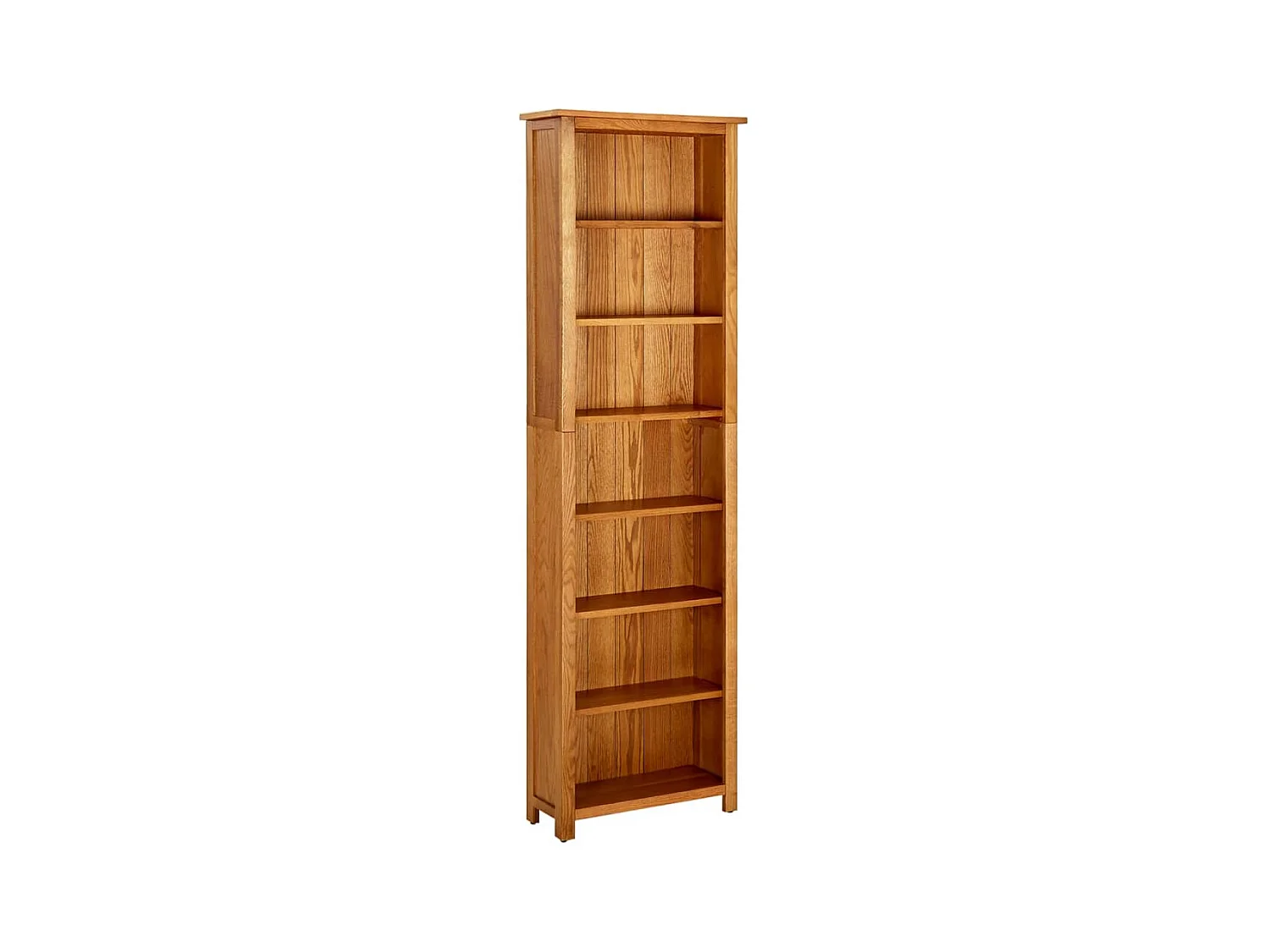 Boekenkast met 7 schappen 60x22x200 cm massief eikenhout