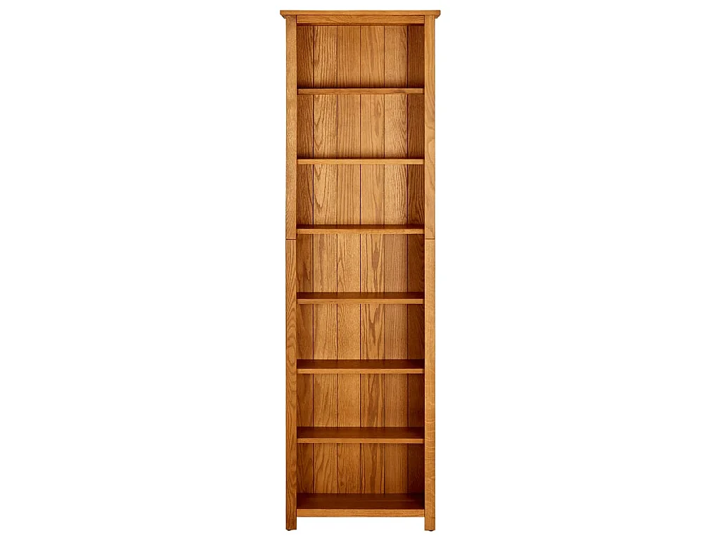 Boekenkast met 7 schappen 60x22x200 cm massief eikenhout