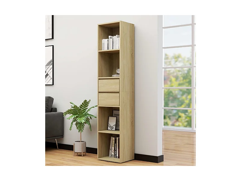 Libreria Rovere Sonoma 36x30x171 cm in Legno Multistrato