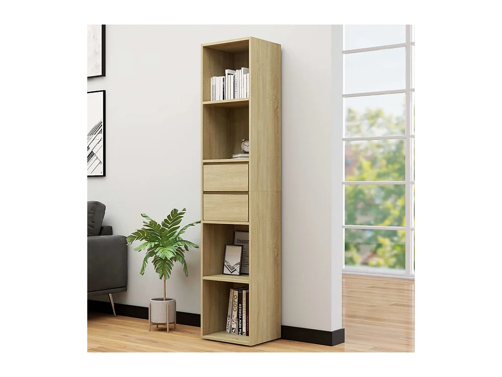 Boekenkast 36x30x171 cm bewerkt hout sonoma eikenkleurig