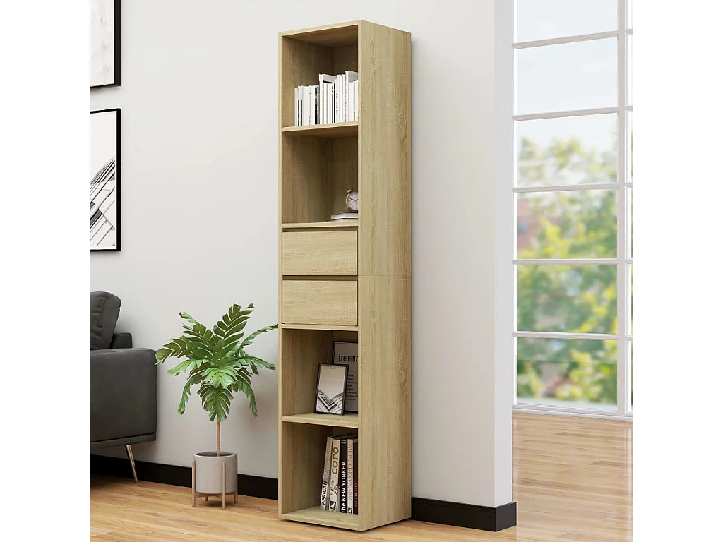 Boekenkast 36x30x171 cm bewerkt hout sonoma eikenkleurig