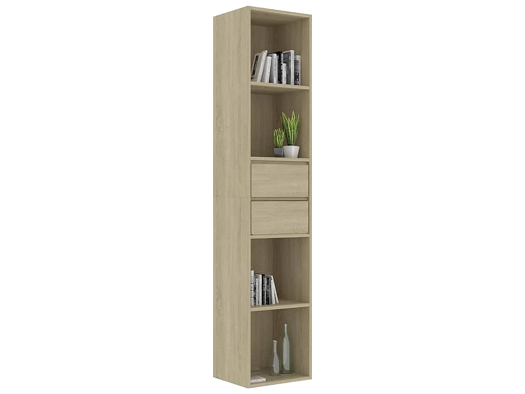 Boekenkast 36x30x171 cm bewerkt hout sonoma eikenkleurig