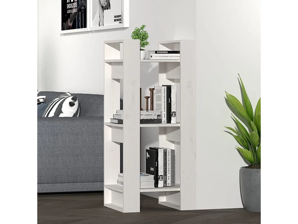 Estante/divisória 41x35x91 cm pinho maciço branco