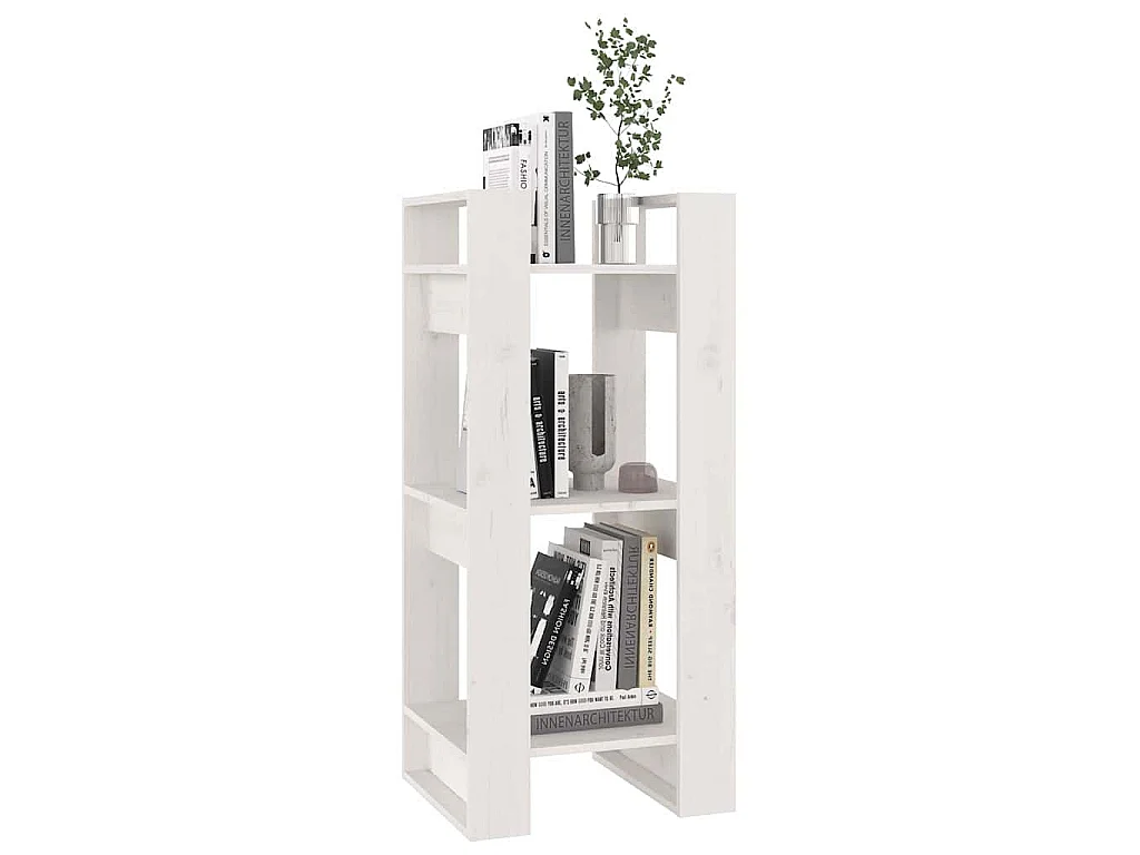 Bibliothèque/Séparateur de pièce Blanc 41x35x91 cm Pin solide