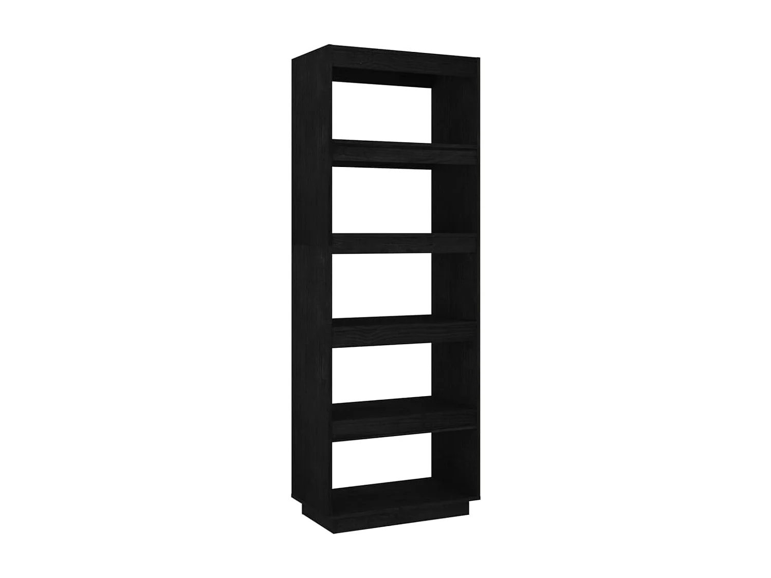Bibliothèque/Séparateur de pièce Noir 60x35x167 cm Pin massif