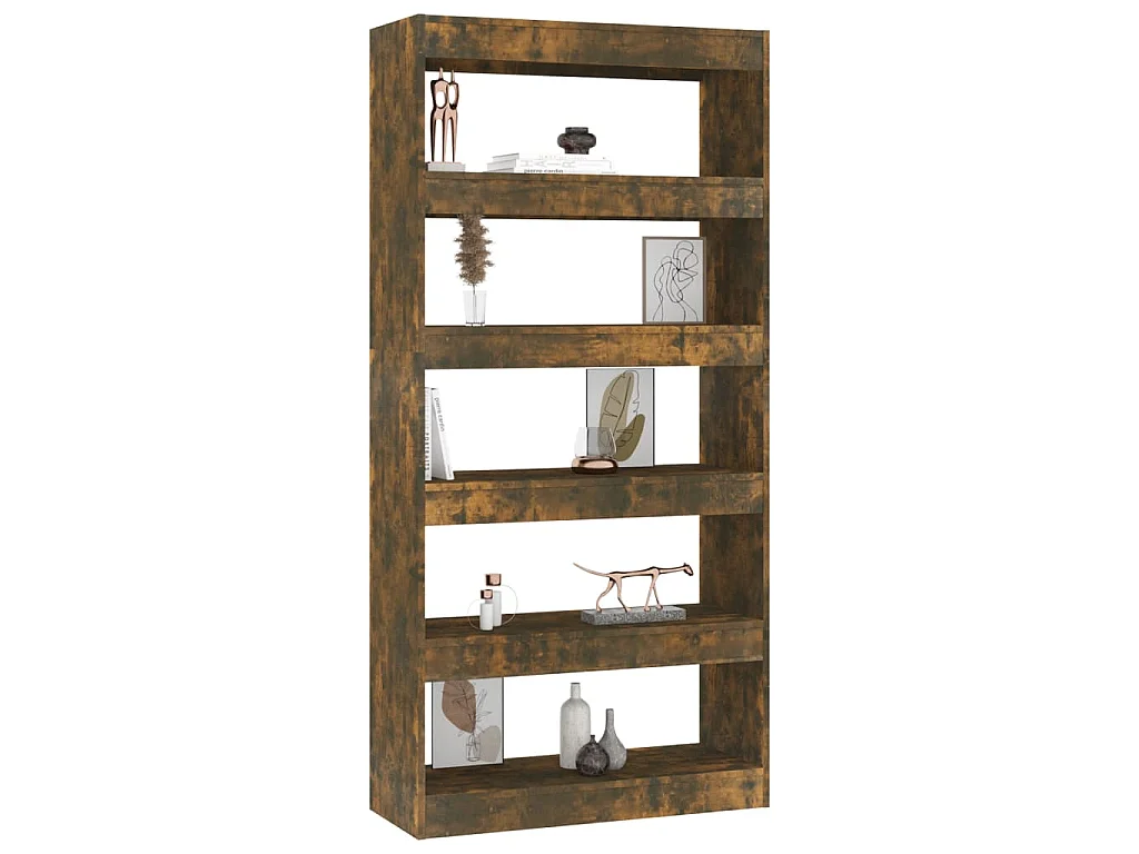 Libreria/Divisorio Rovere Fumo 80x30x166 cm in Truciolato