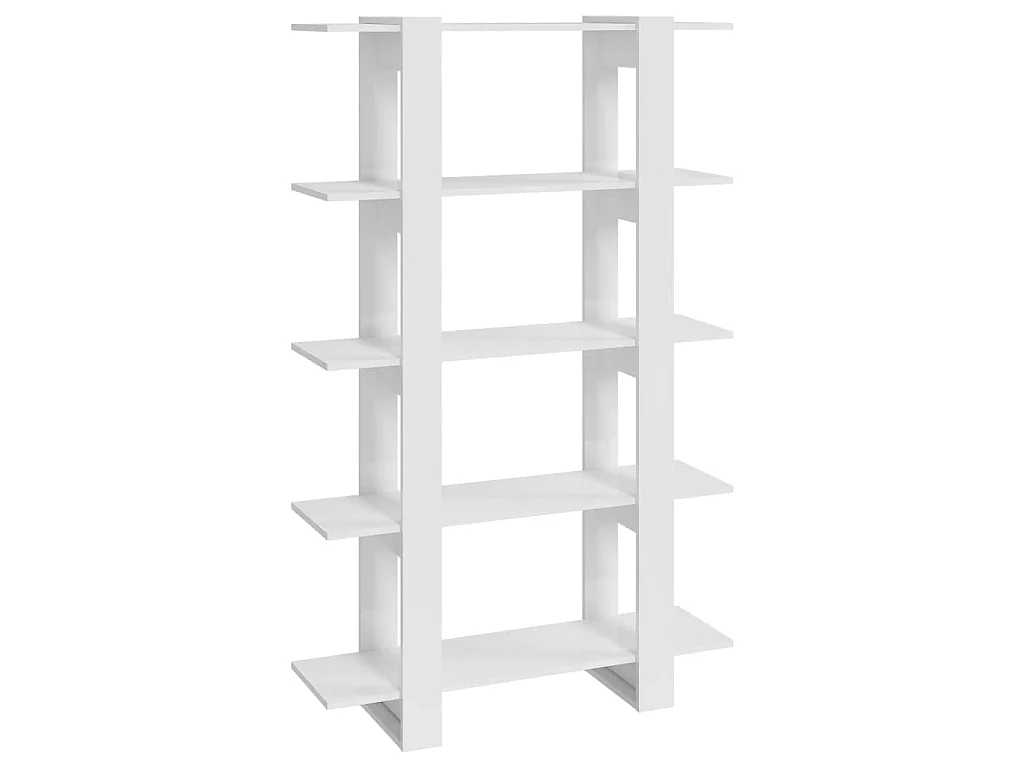 Bibliothèque/Séparateur de pièce Blanc brillant 100x30x160 cm
