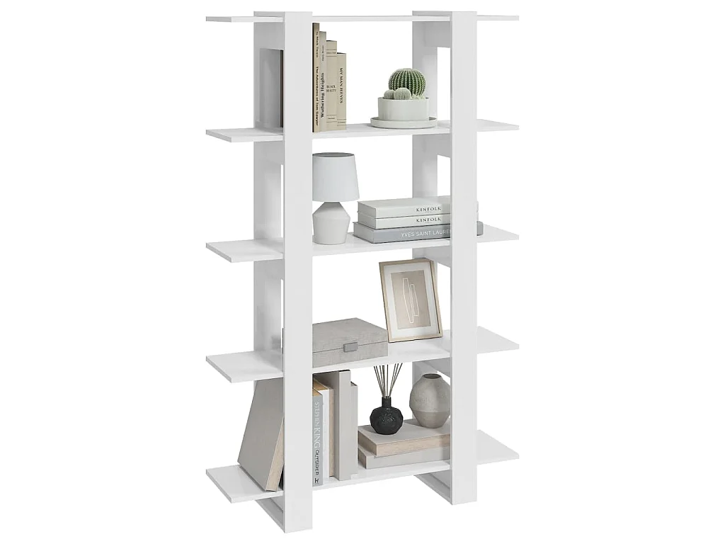 Bibliothèque/Séparateur de pièce Blanc brillant 100x30x160 cm