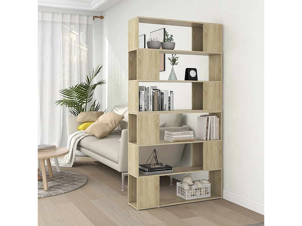 Boekenkast/kamerscherm 100x24x188 cm sonoma eikenkleurig