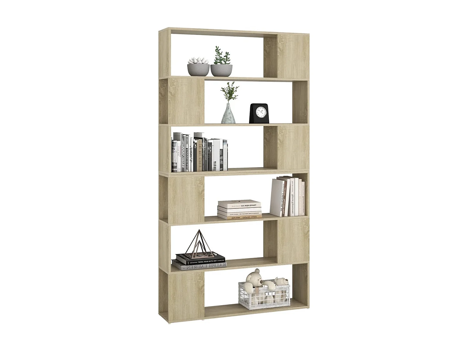Boekenkast/kamerscherm 100x24x188 cm sonoma eikenkleurig