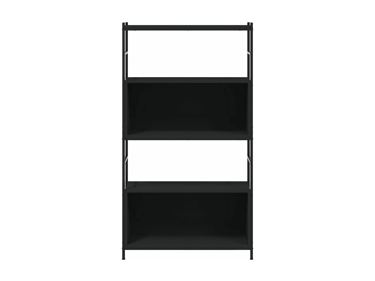 Boekenrek 80x30x145,5 cm bewerkt hout en ijzer zwart