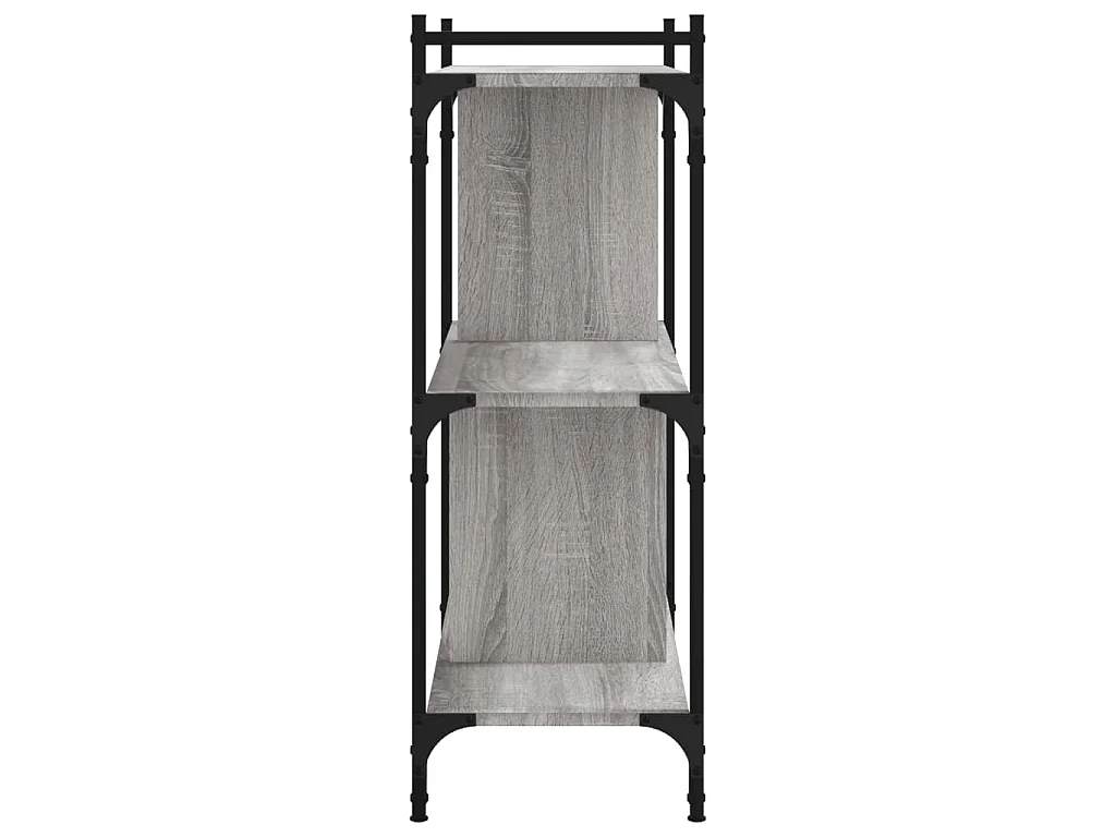 Bibliothèque 3 niveaux sonoma gris 76x32x88cm bois d'ingénierie