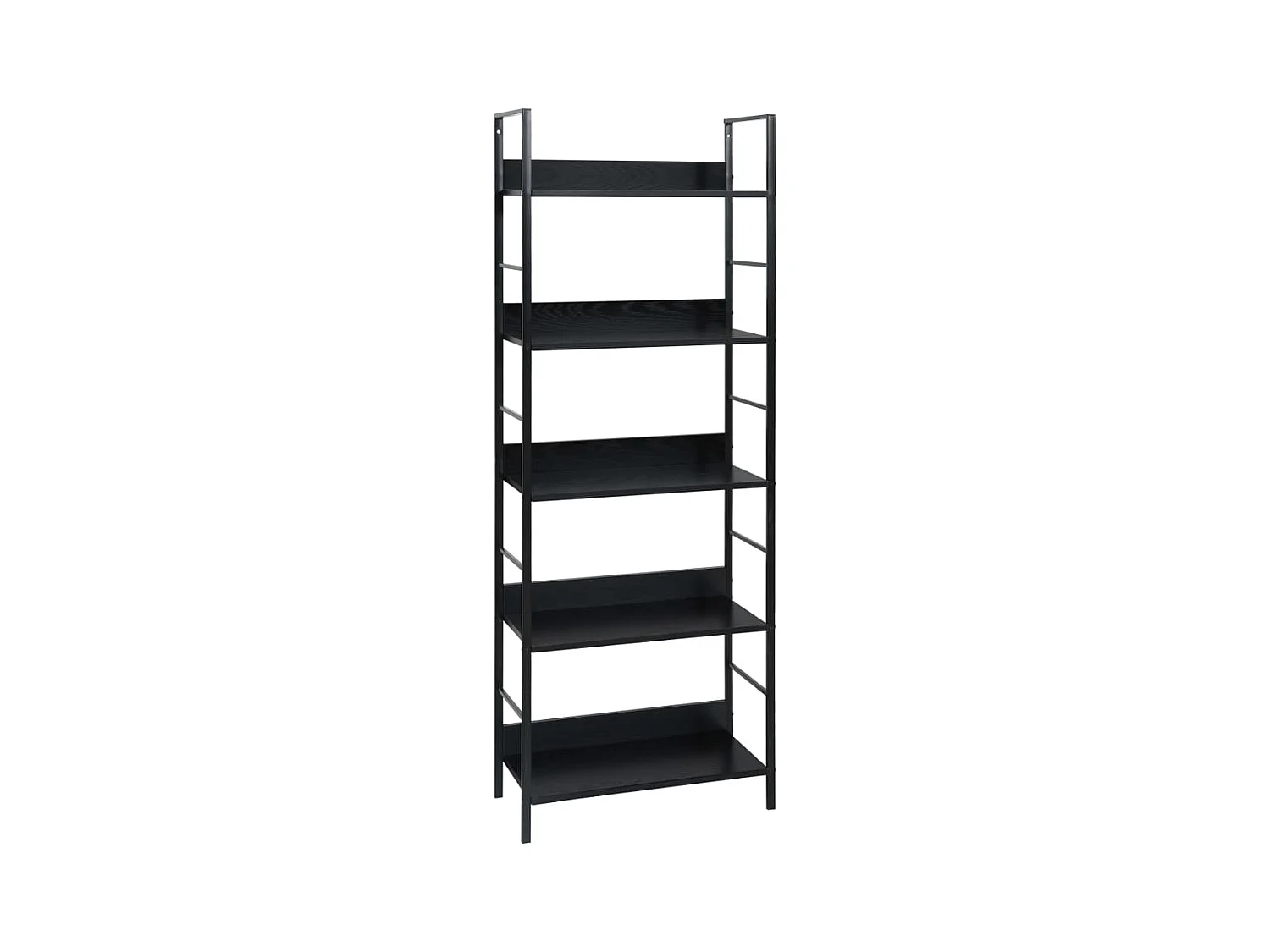 Bibliothèque à 5 niveaux noir 60x27,6x158,5cm bois d'ingénierie