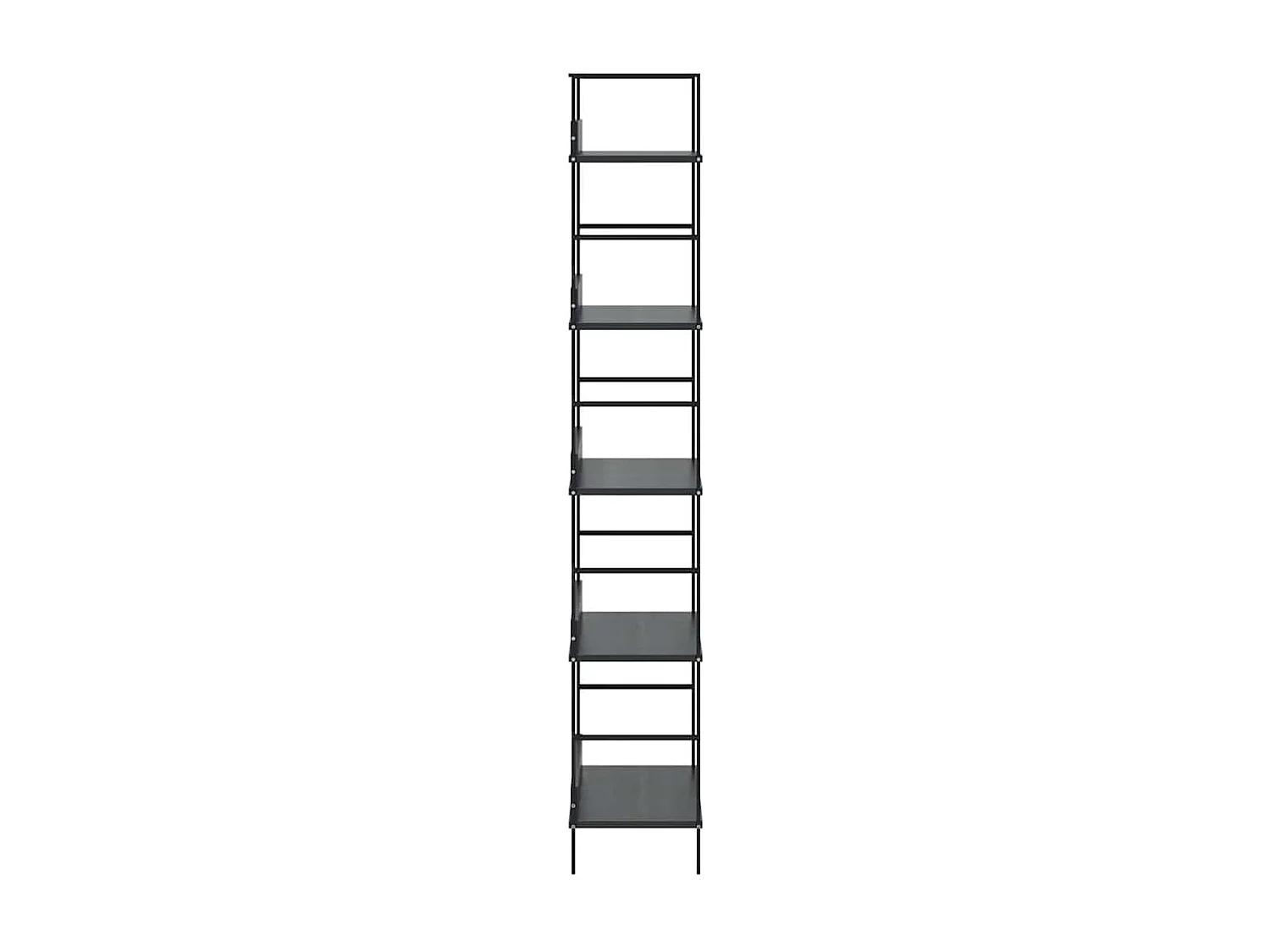 Bibliothèque à 5 niveaux noir 60x27,6x158,5cm bois d'ingénierie