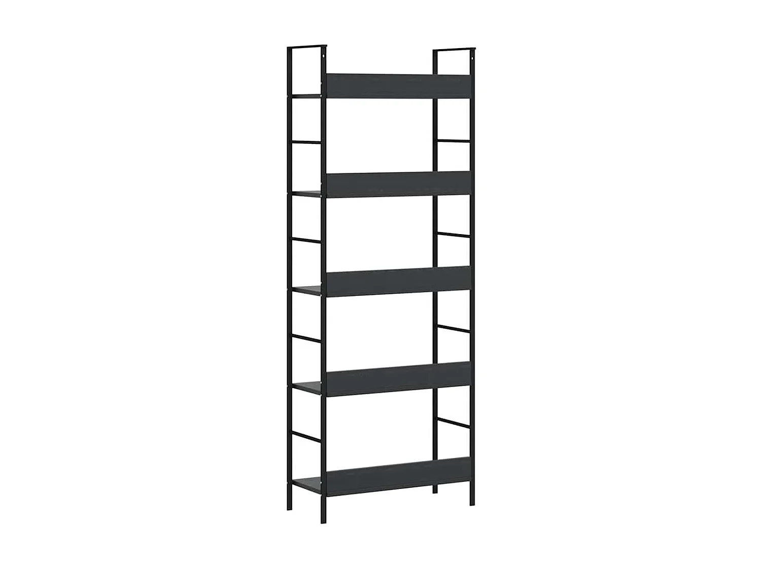 Bibliothèque à 5 niveaux noir 60x27,6x158,5cm bois d'ingénierie