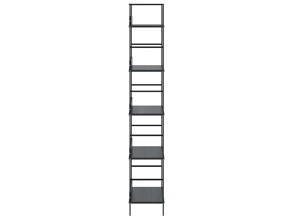 Bibliothèque à 5 niveaux noir 60x27,6x158,5cm bois d'ingénierie