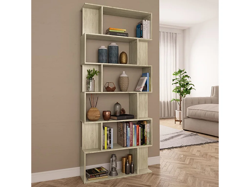 Bibliothèque/Séparateur de pièce Chêne sonoma Bois d'ingénierie