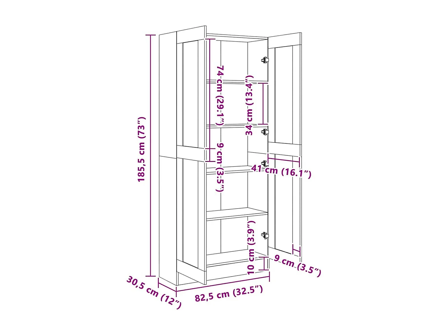 Boekenkast 82,5x30,5x185,5 cm bewerkt hout sonoma eikenkleur