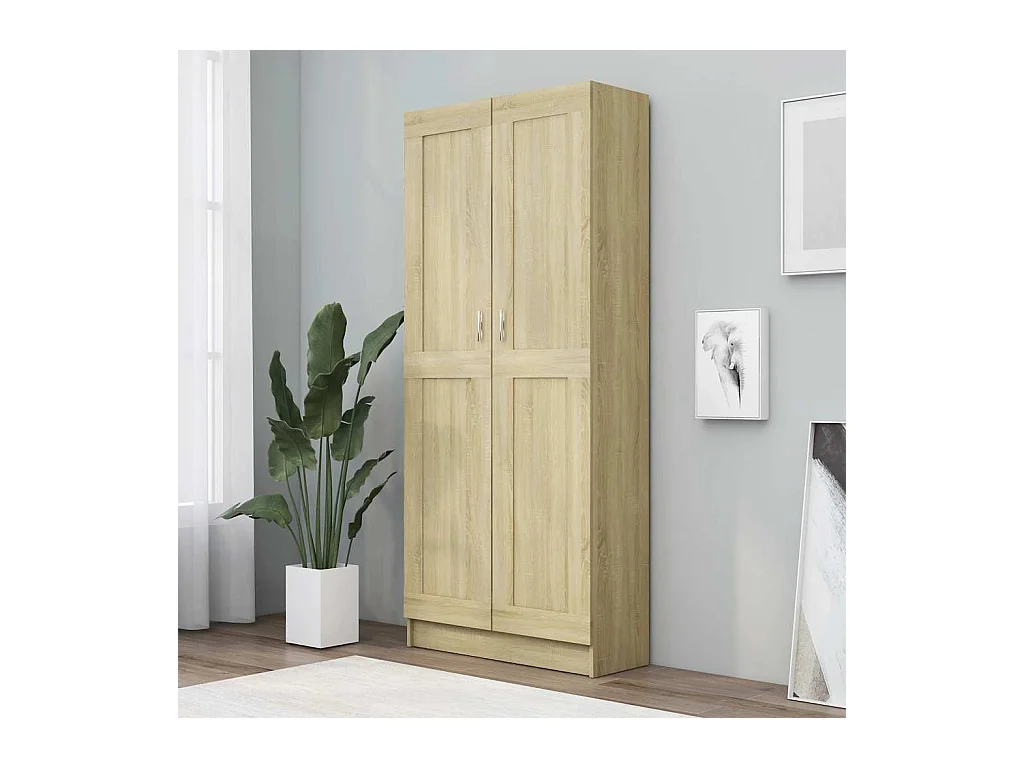 Boekenkast 82,5x30,5x185,5 cm bewerkt hout sonoma eikenkleur