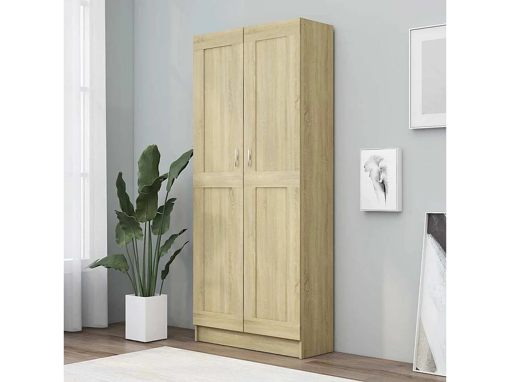 Boekenkast 82,5x30,5x185,5 cm bewerkt hout sonoma eikenkleur