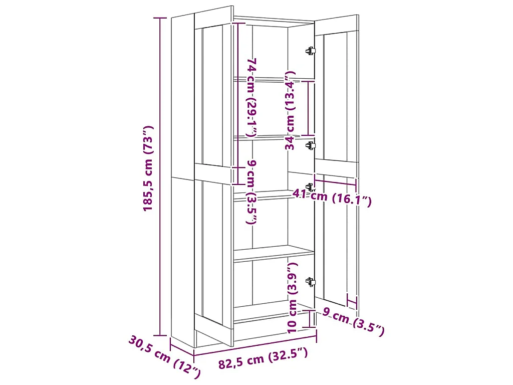 Boekenkast 82,5x30,5x185,5 cm bewerkt hout sonoma eikenkleur