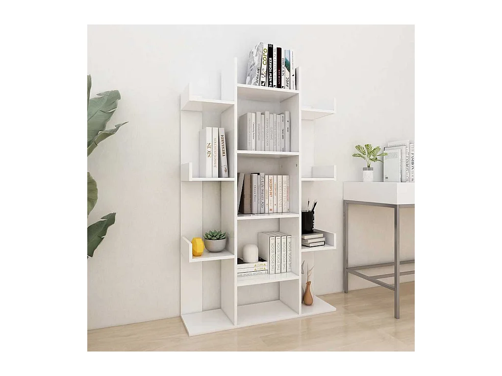 Bibliothèque Blanc 86x25,5x140 cm Bois d’ingénierie