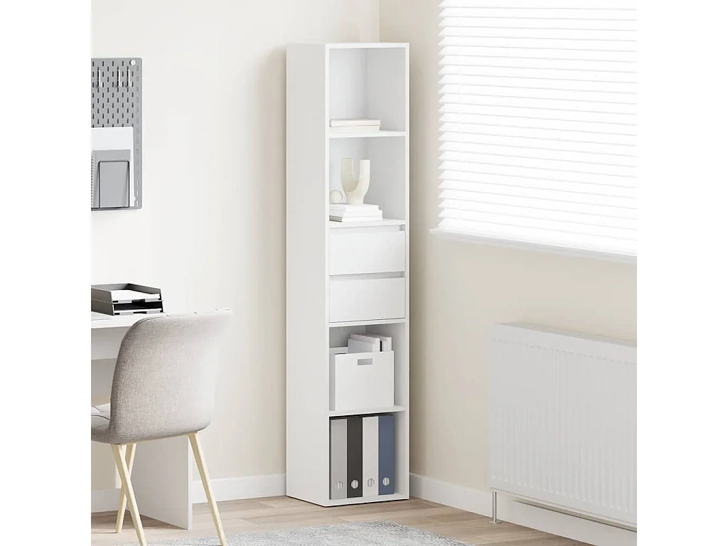 Boekenkast 36x30x171 cm bewerkt hout wit