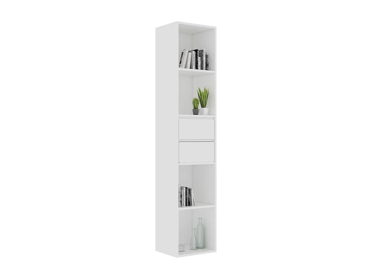 Boekenkast 36x30x171 cm bewerkt hout wit