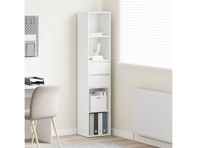 Boekenkast 36x30x171 cm bewerkt hout wit