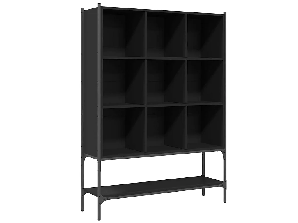 Bibliothèque noir 102x30x141,5 cm bois d'ingénierie