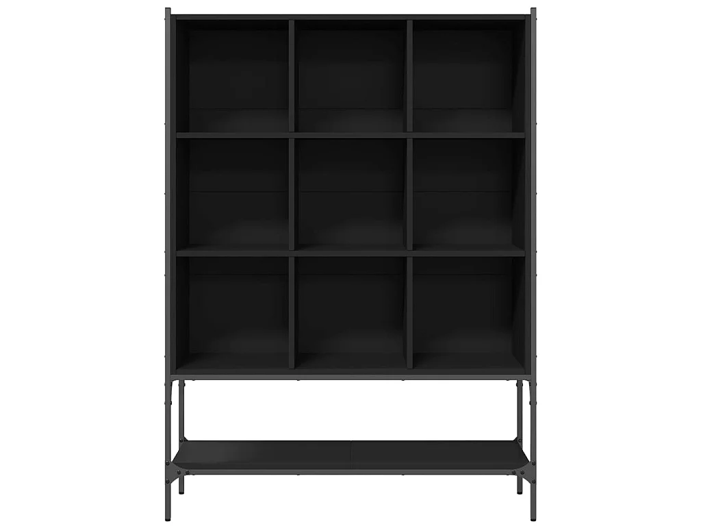 Bibliothèque noir 102x30x141,5 cm bois d'ingénierie