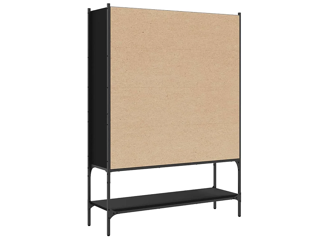 Bibliothèque noir 102x30x141,5 cm bois d'ingénierie