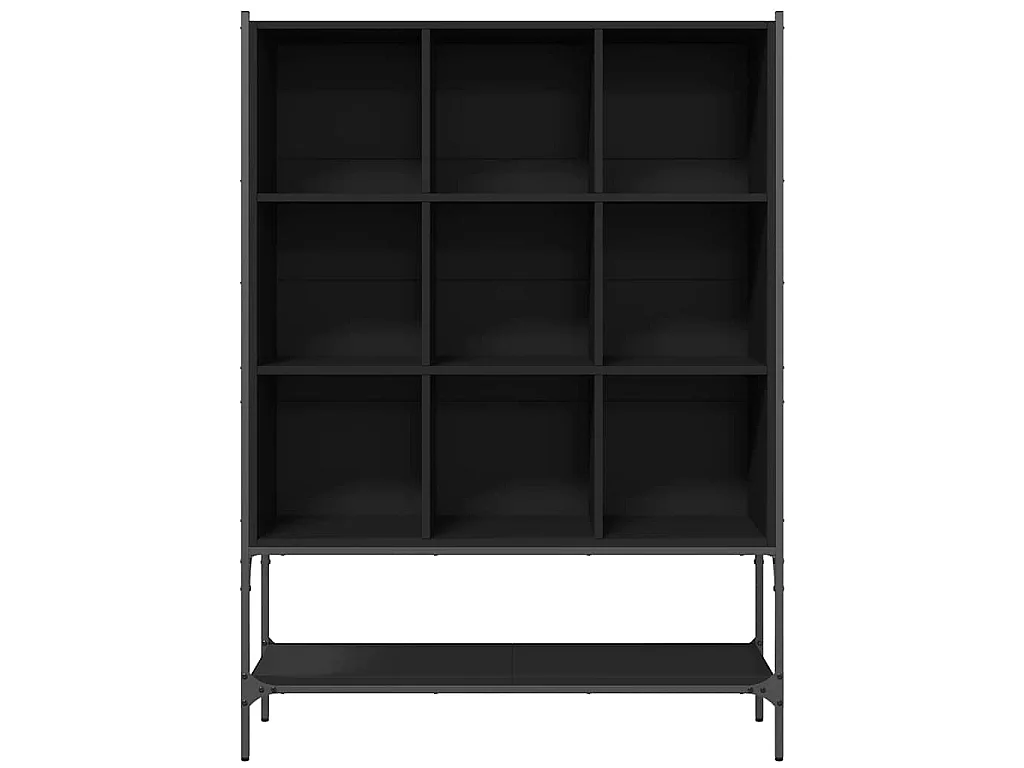 Bibliothèque noir 102x30x141,5 cm bois d'ingénierie