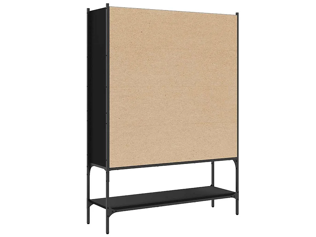 Bibliothèque noir 102x30x141,5 cm bois d'ingénierie